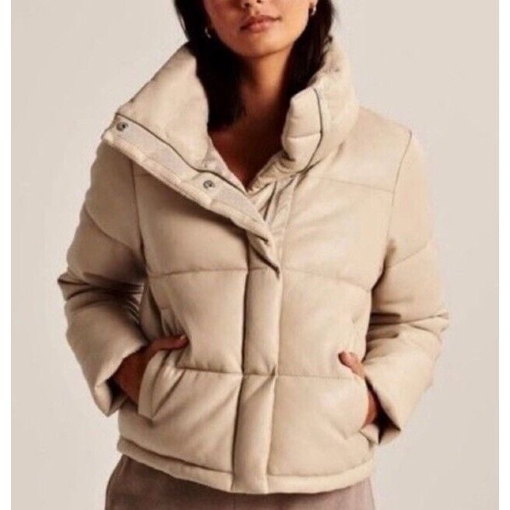 Abercrombie & Fitch Beige Puffer Jacket - Picture 7 of 10